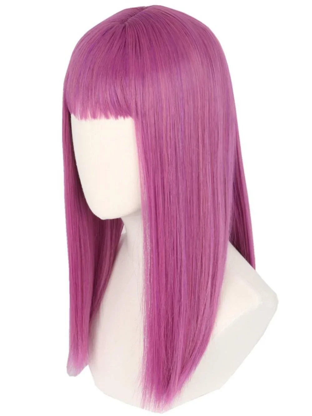 Women's Light Purple Short Cosplay Halloween Costume Wig With Necklace Earrings